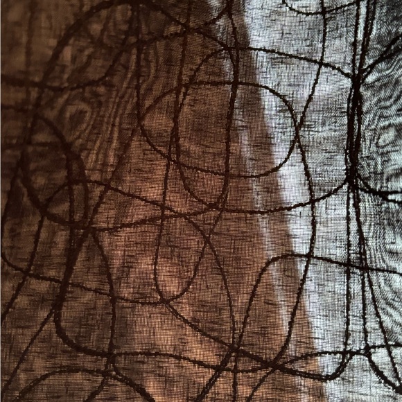 Black Sheer Window Valance. 76” - Picture 4 of 5